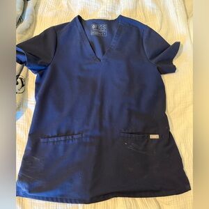 Used Figs Navy Blue Scrub Top